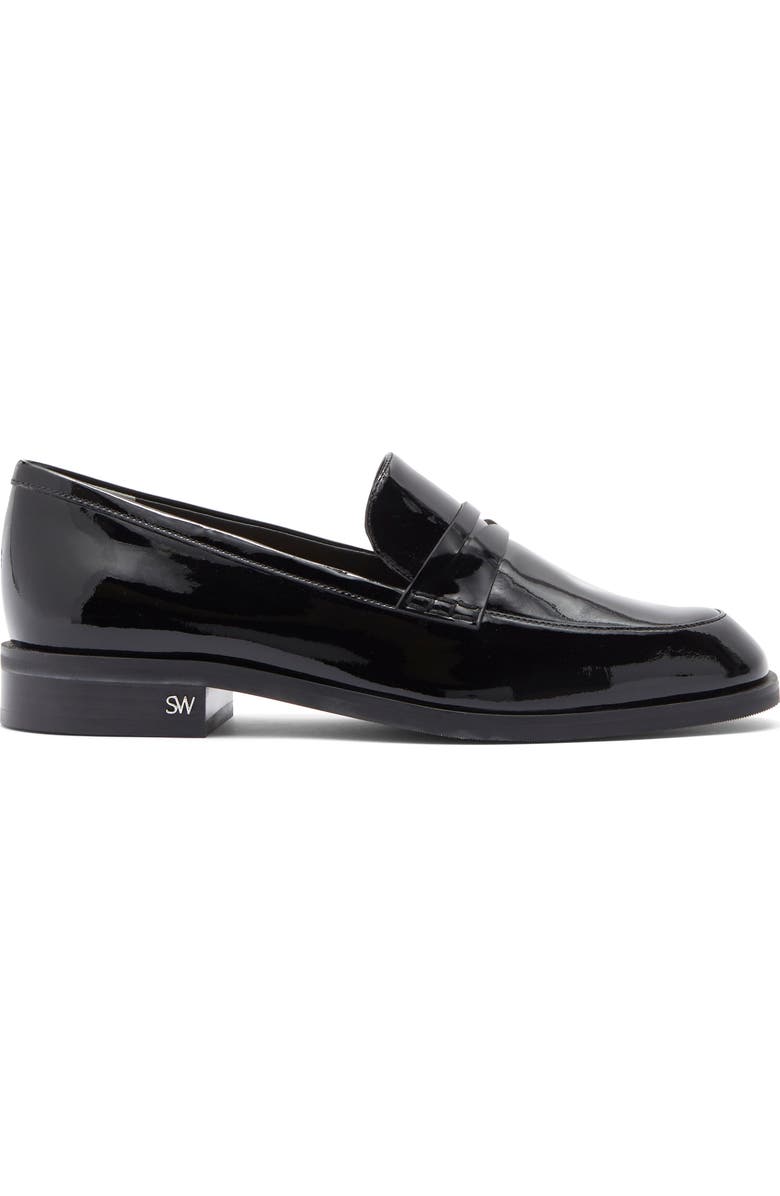 Stuart Weitzman Emi Penny Loafer, Alternate, color, Black/ Black