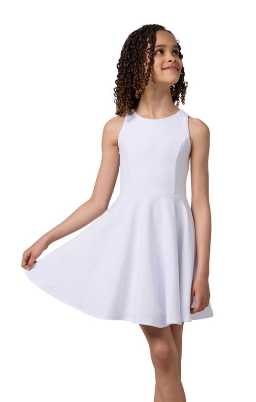 Un Deux Trois Textured Racerback Dress In White