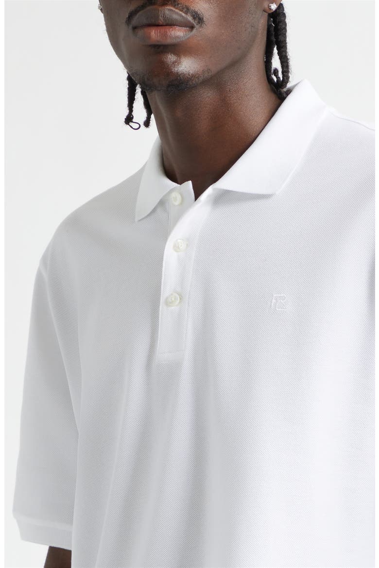 Embroidered Logo Cotton Piqué Polo, Alternate, color, CLASSIC WHITE