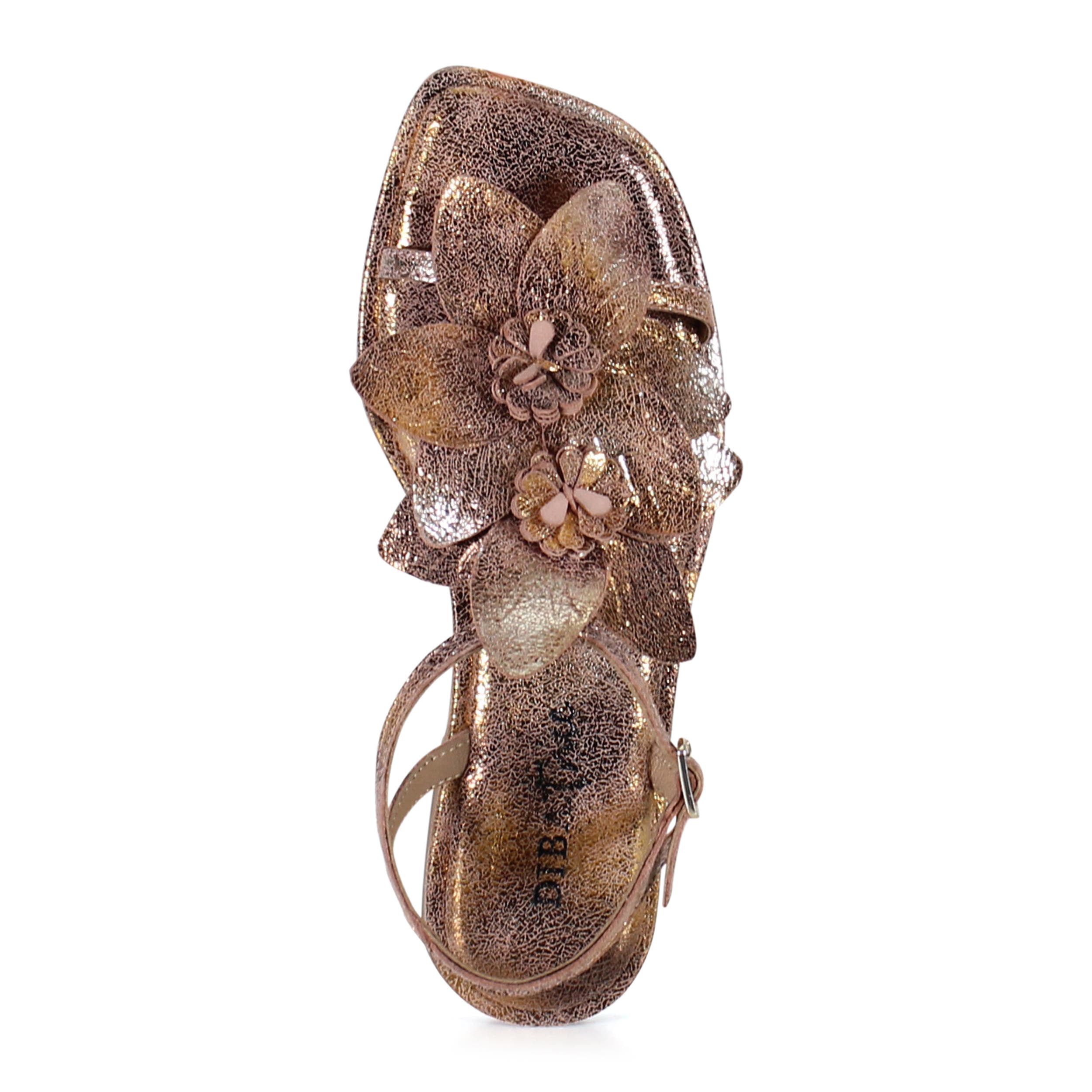 Diba True PER SHING Leather Floral Flat Dress Sandal, Alternate, color, Blush