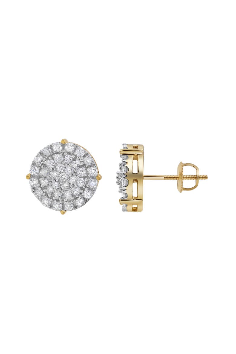 Dartboard 14K Yellow Gold Diamond Stud Earrings - 0.93ct., Main, color, 14K Yellow Gold