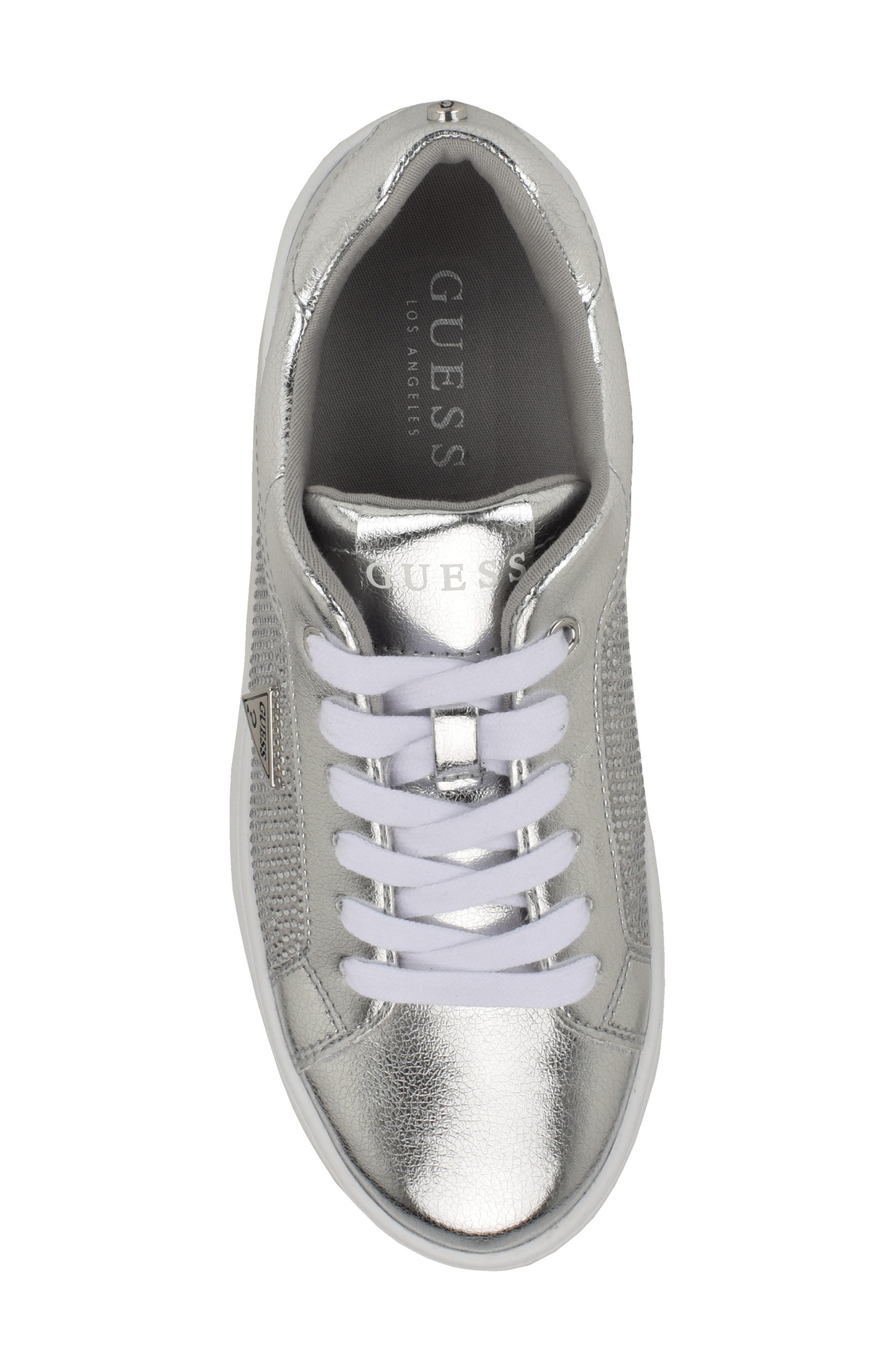 GUESS Lennza Metallic Rhinestone Platform Sneaker, Alternate, color, 