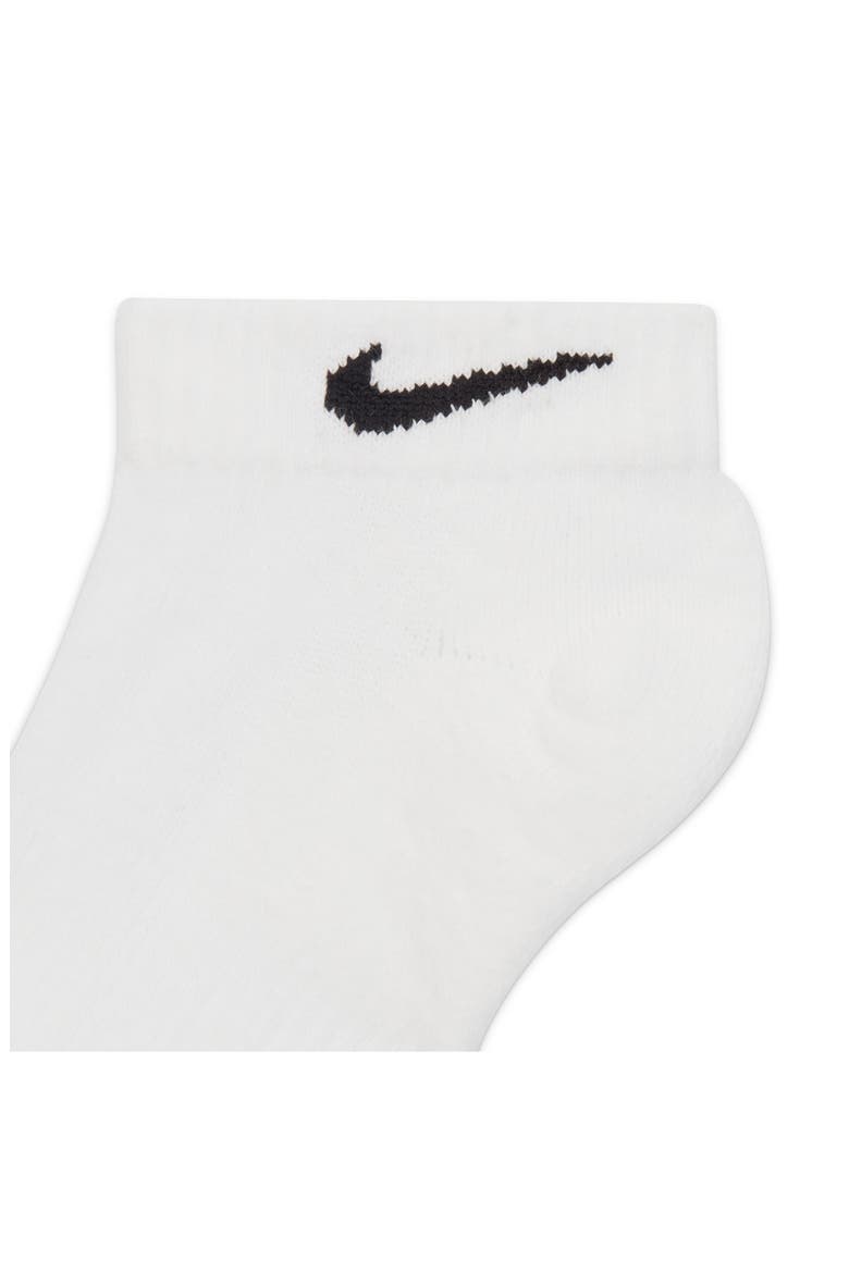 Kids' 3-Pack Cushioned Ankle Socks, Alternate, color, WHITE/ BLACK