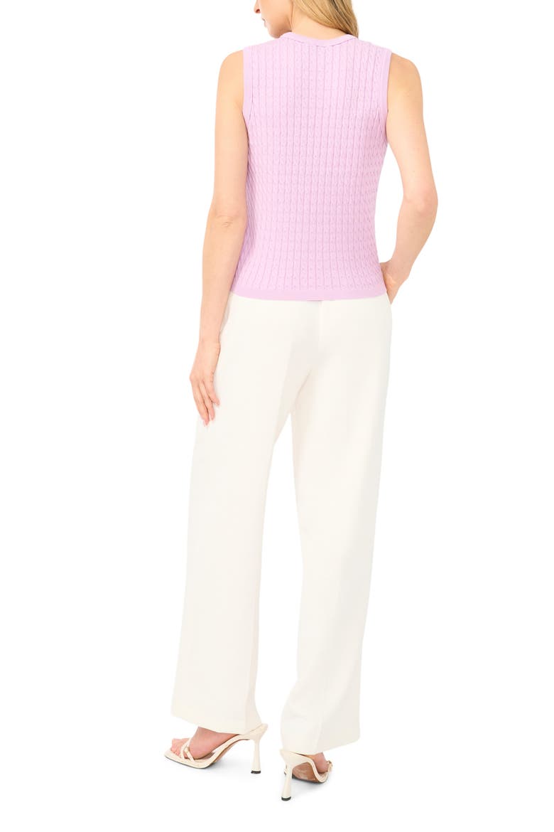 Cable Stitch Cotton Sweater Tank, Alternate, color, LAVENDER SUGAR