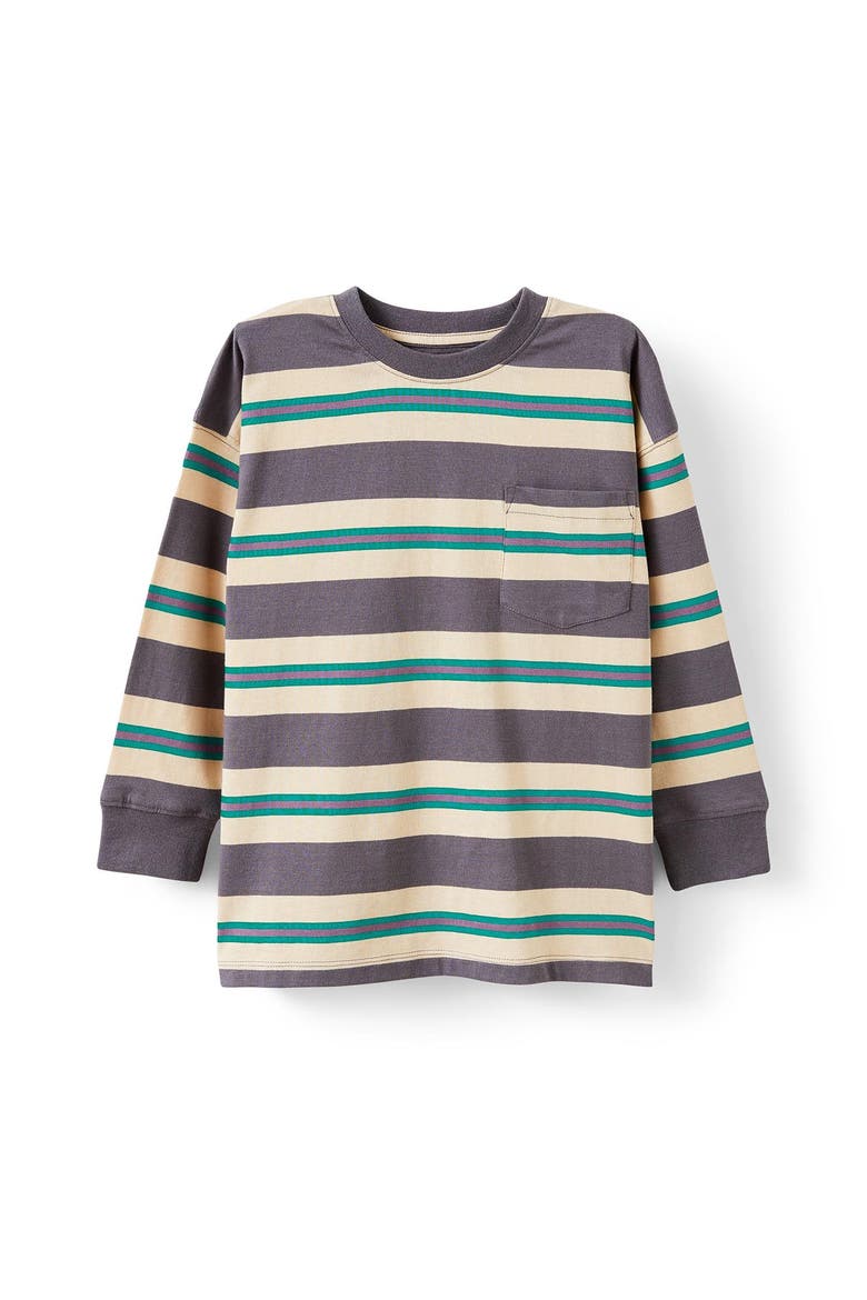 Kid's The Essential Long Sleeve Tee, Main, color, Rabbit Grey Multi Stripe