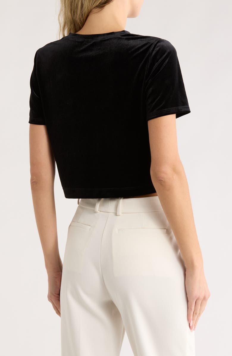 L'AGENCE Donna Crop T-Shirt, Alternate, color, Black