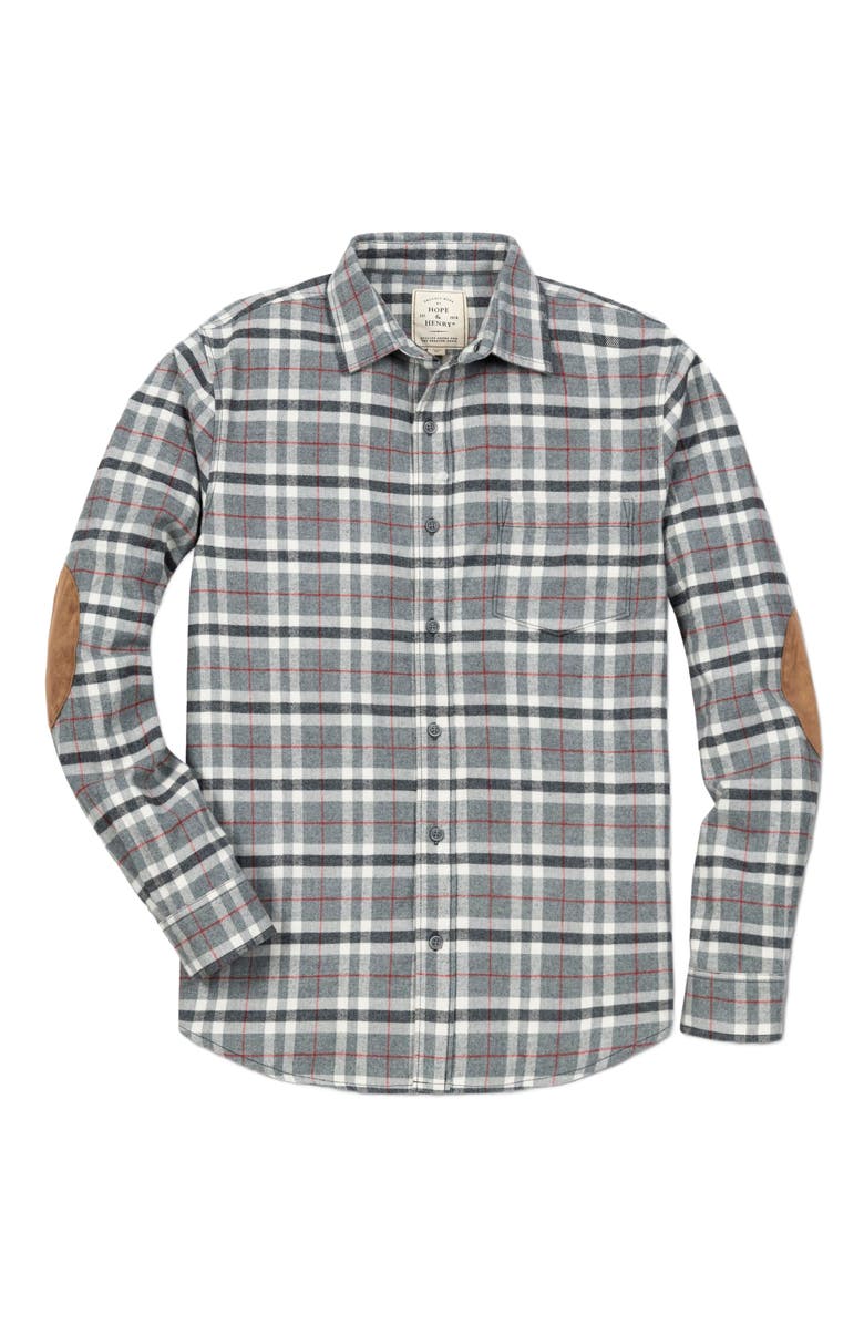 Hope & Henry Men's Organic Flannel Shirt with Elbow Patches, Alternate, color, 