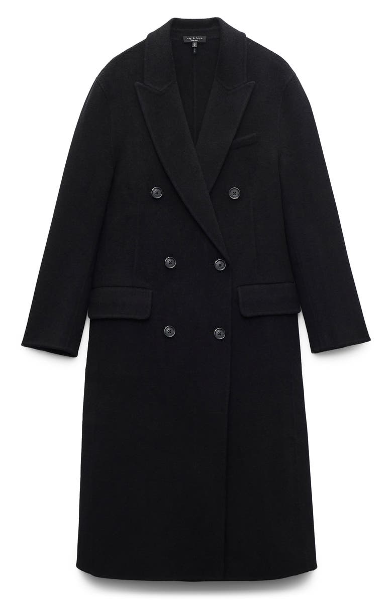 rag & bone Vasso Double Breasted Wool Blend Coat, Alternate, color, Black