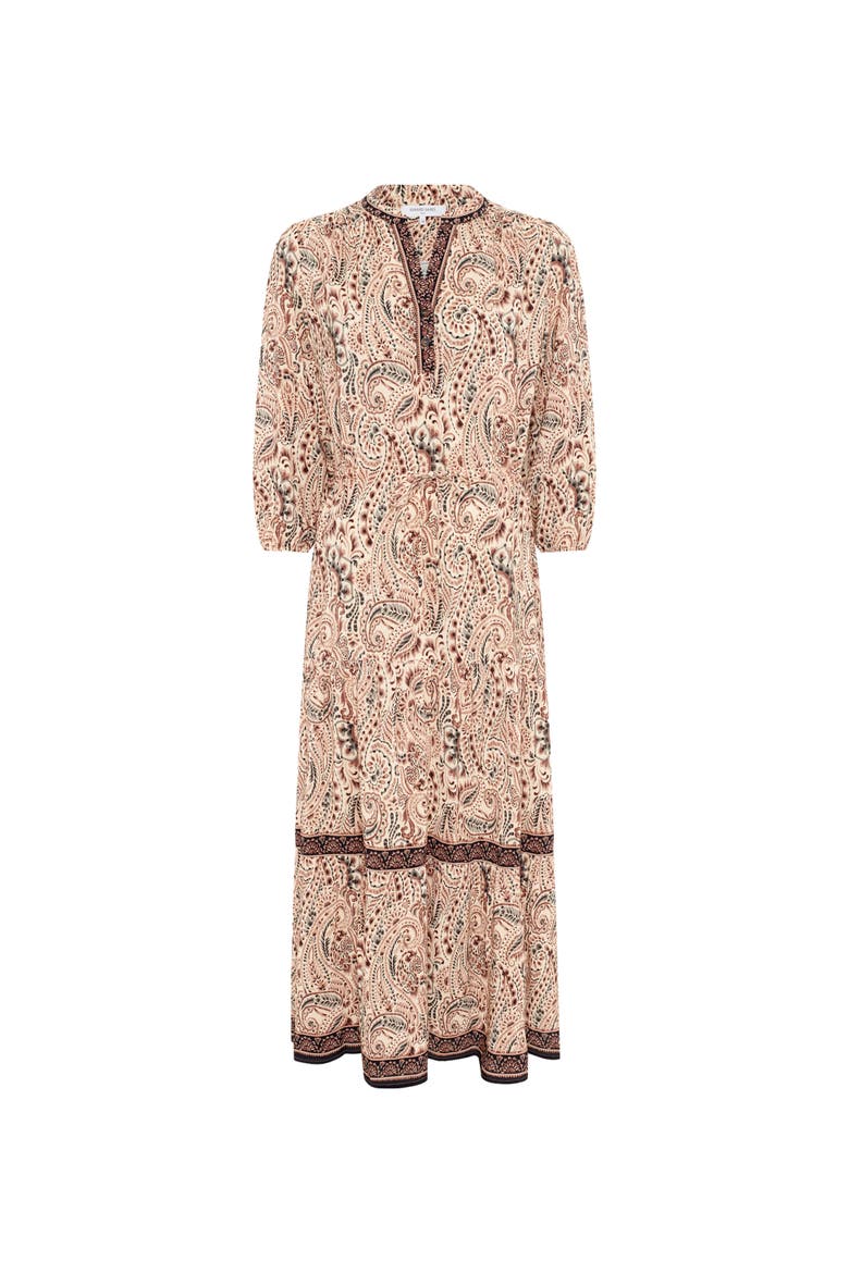 Lyna Flowing Midi Dress, Alternate, color, Natural