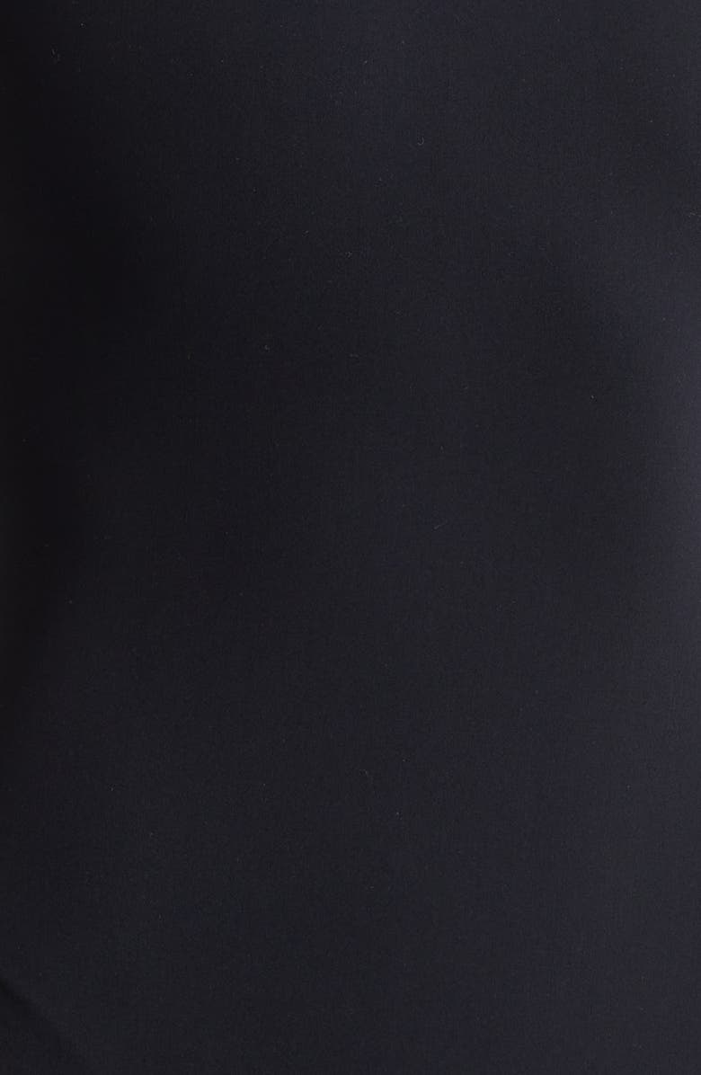 Burberry Sylvia Check Trim One-Piece Swimsuit, Alternate, color, Black