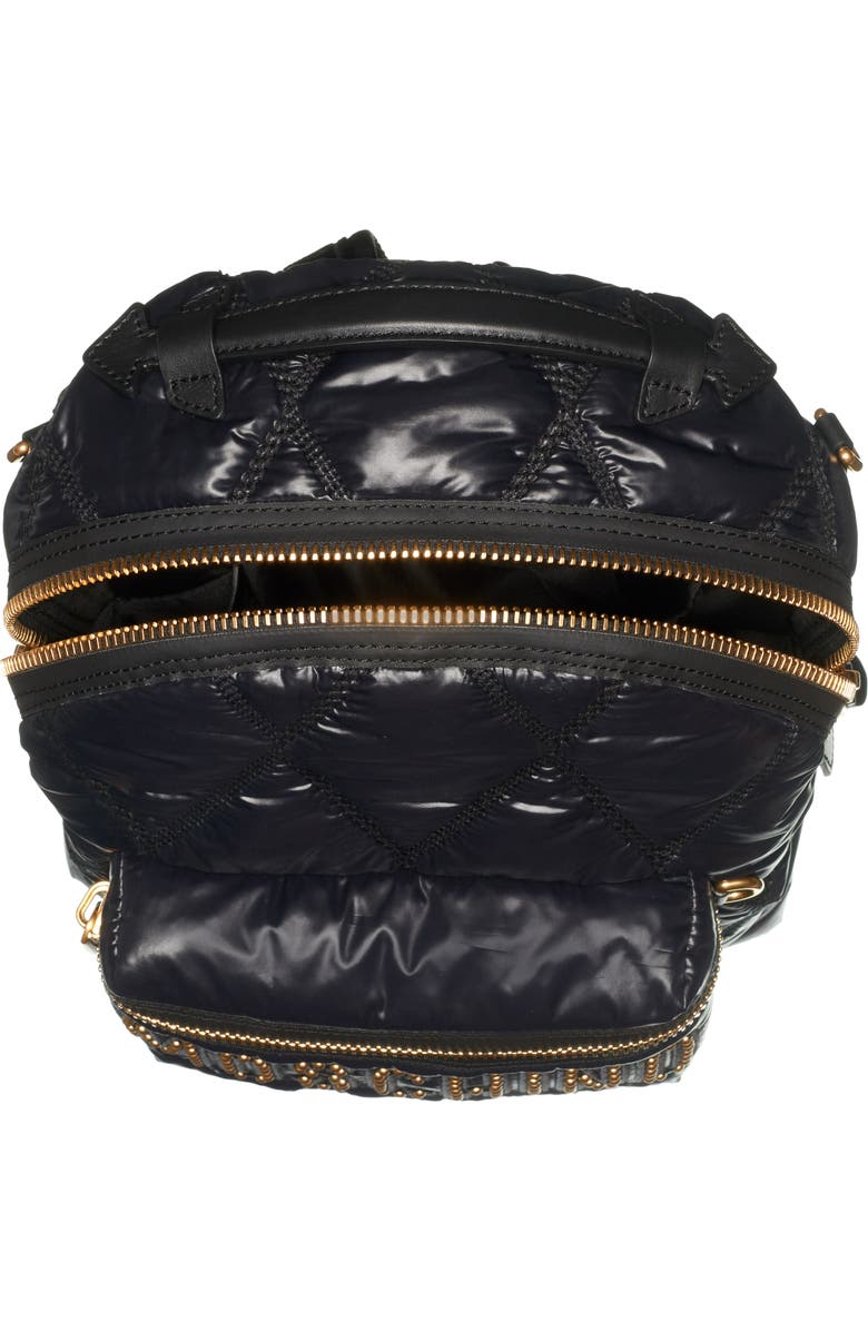 Moschino Quilted Nylon Backpack, Alternate, color,