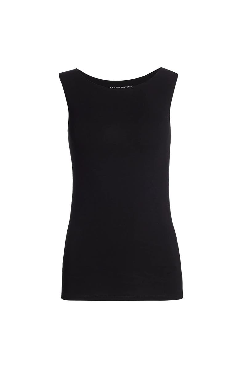 Majestic Filatures Soft Touch Merrow Edge Crewneck Tank, Main, color, Noir