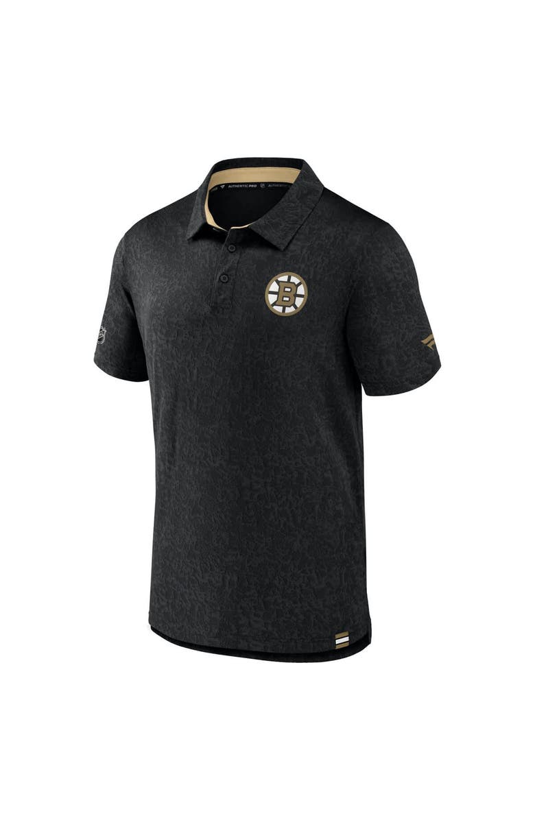 FANATICS Men's Fanatics Black Boston Bruins Authentic Pro Jacquard Polo, Alternate, color,