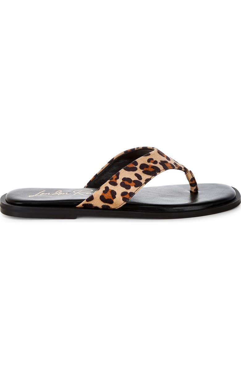 LONDON RAG Buchi Flip Flop, Alternate, color, Leopard