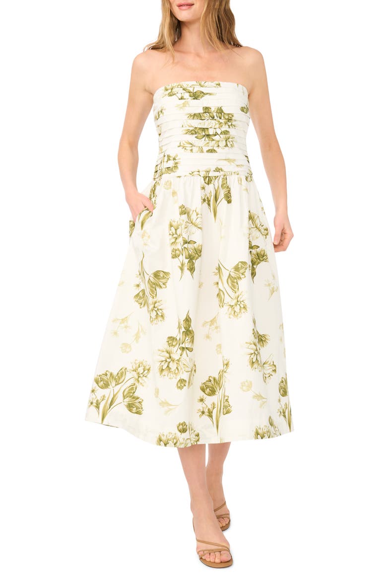 Strapless Maxi Dress, Main, color, GRASSHOPPER GREEN