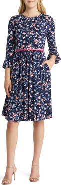 Harper Rose Floral Belted A-Line Dress