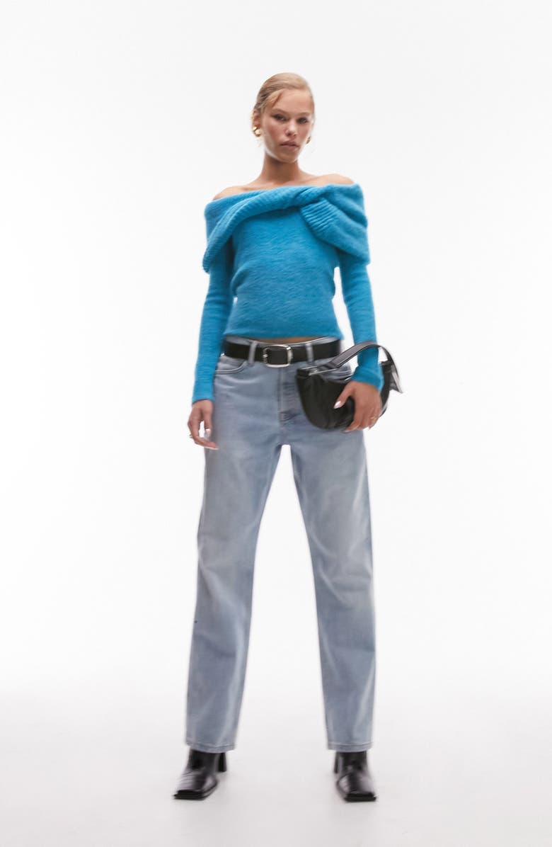 Topshop Chunky Off the Shoulder Sweater, Alternate, color,