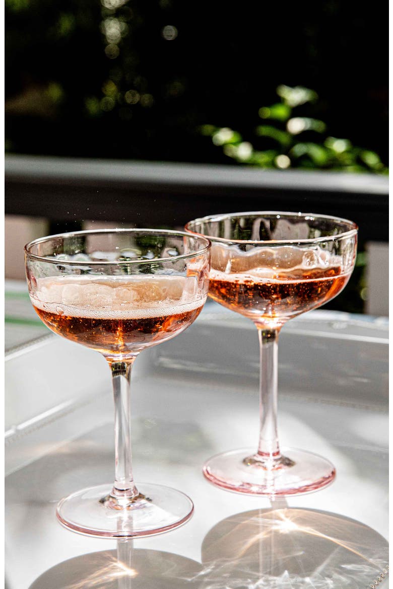Puro Set of 2 Cocktail Coupes, Alternate, color, BLUSH
