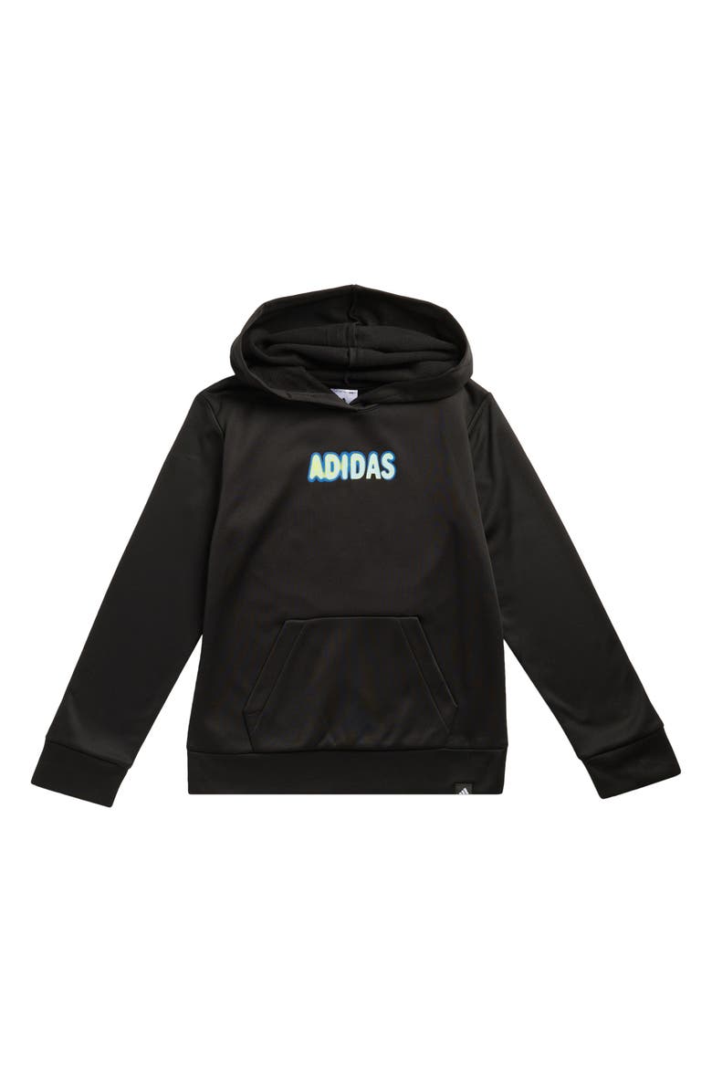 adidas Kids' Graphic Recycled Polyester Fleece Hoodie, Main, color, Black
