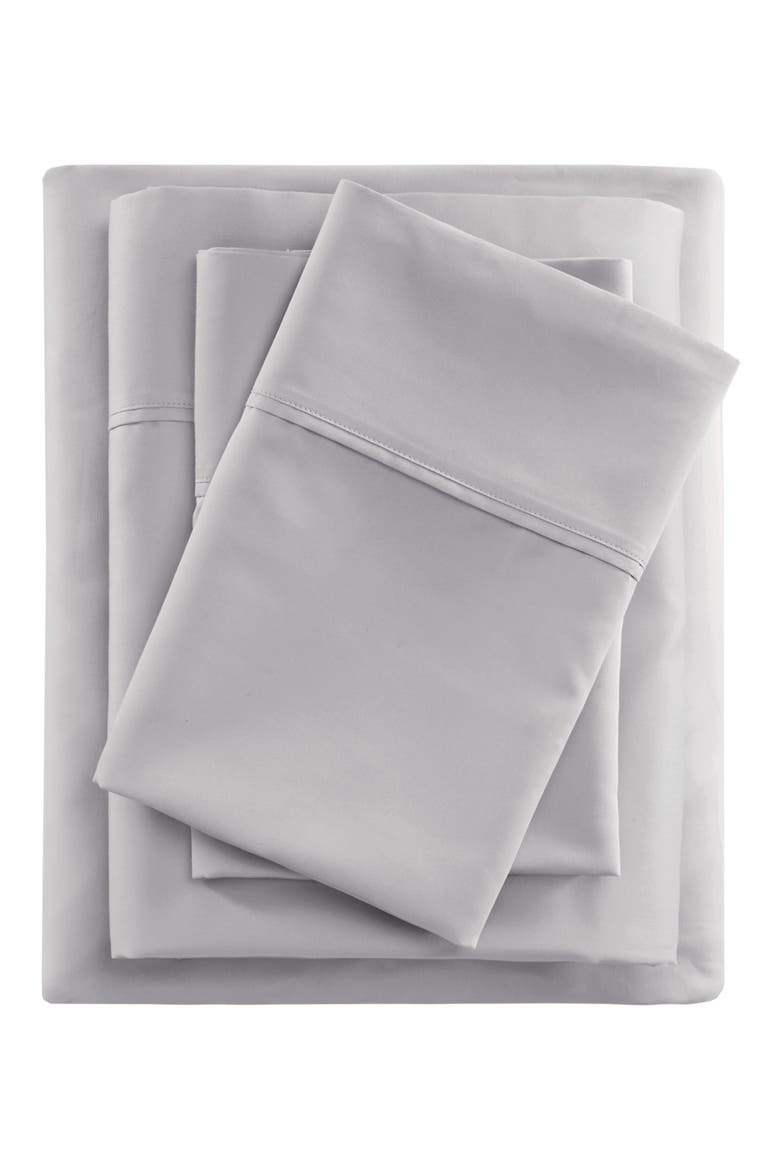 600 Thread Count Cooling Cotton Rich Sheet Set, Main, color, GREY