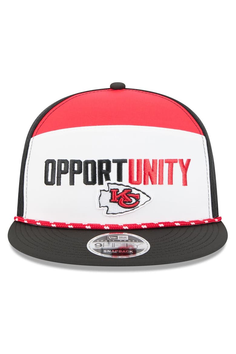 Men's New Era White/Black Kansas City Chiefs 2025 Inspire Change Split Panel 9FIFTY Snapback Hat, Alternate, color, White