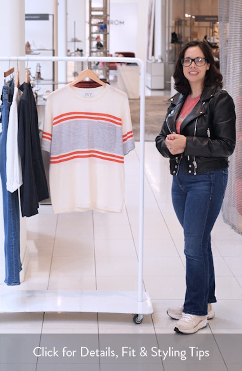 Engineered Stripe Cashmere T-Shirt, sales video thumbnail