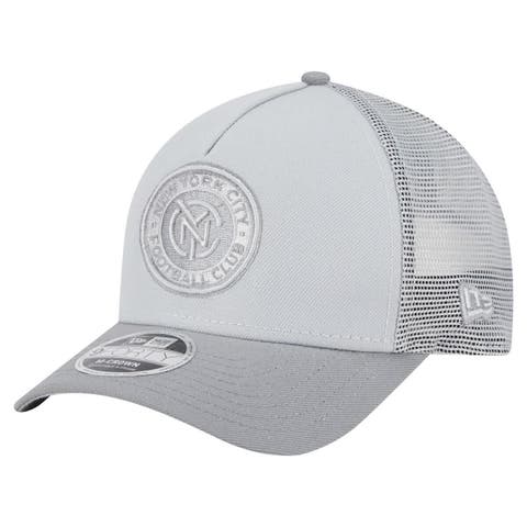 Men's New Era Gray New York City FC Color Pack 9FORTY A-Frame Adjustable Trucker Hat