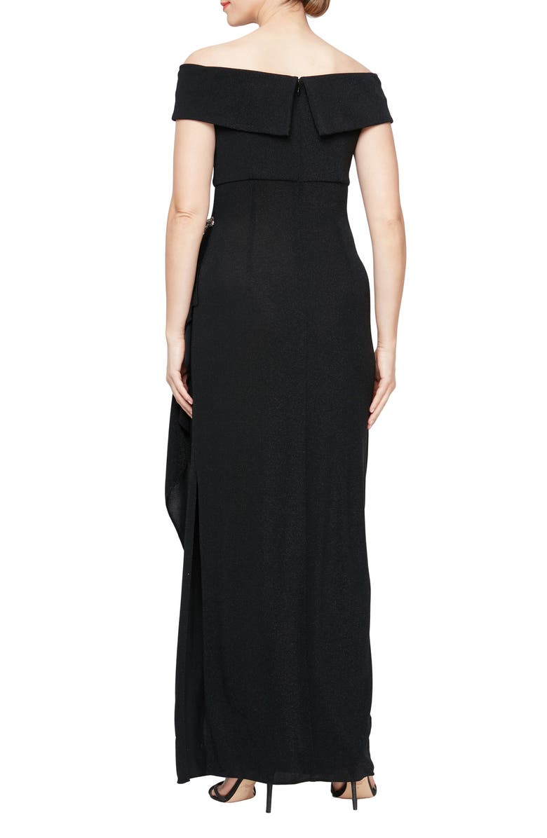 Alex Evenings Embellished Off the Shoulder Gown, Alternate, color, 