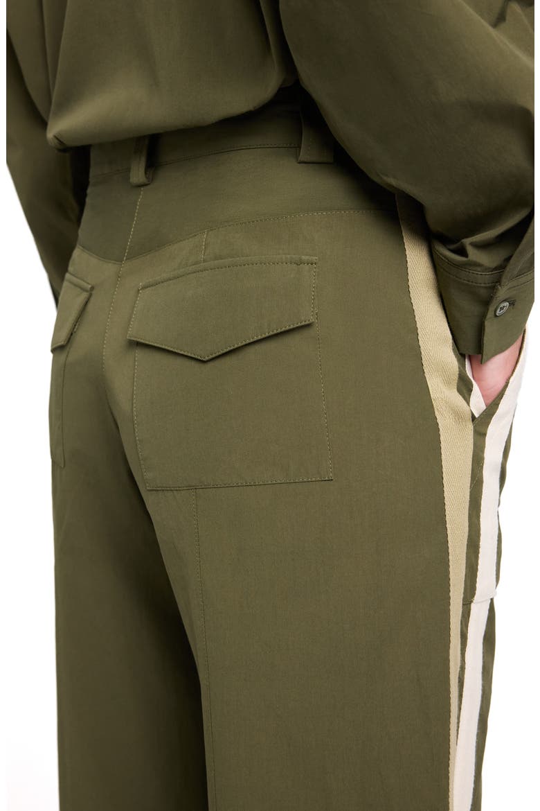 Isabelle Side Stripe Cotton Pants, Alternate, color, MILITARY