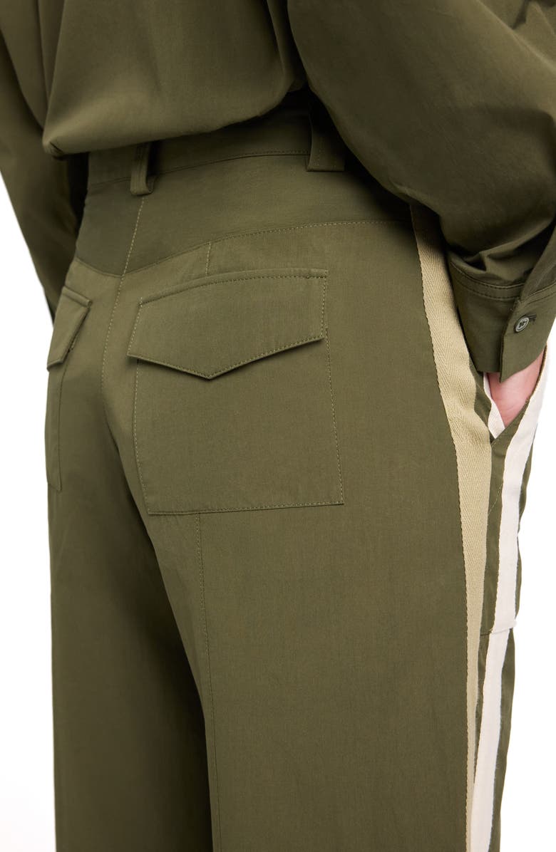 TWP Isabelle Side Stripe Cotton Pants, Alternate, color, Military
