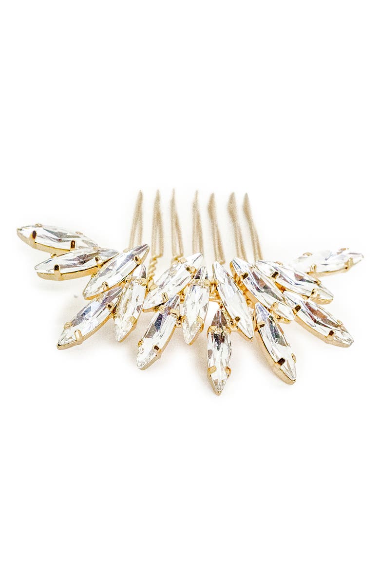 Brides & Hairpins Bria Crystal Hair Comb, Main, color, Gold