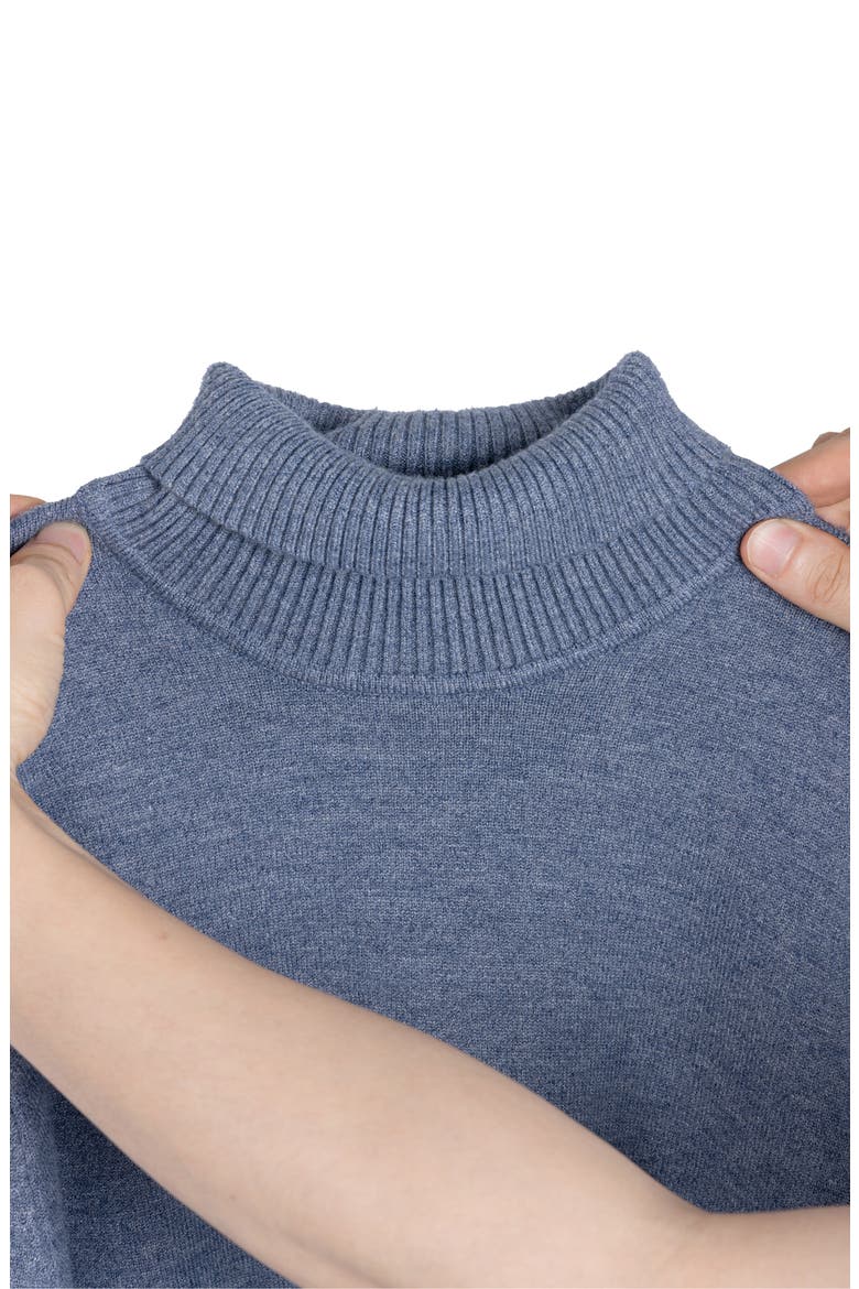 Basic Turtleneck Sweater, Alternate, color, HEATHER SLATE