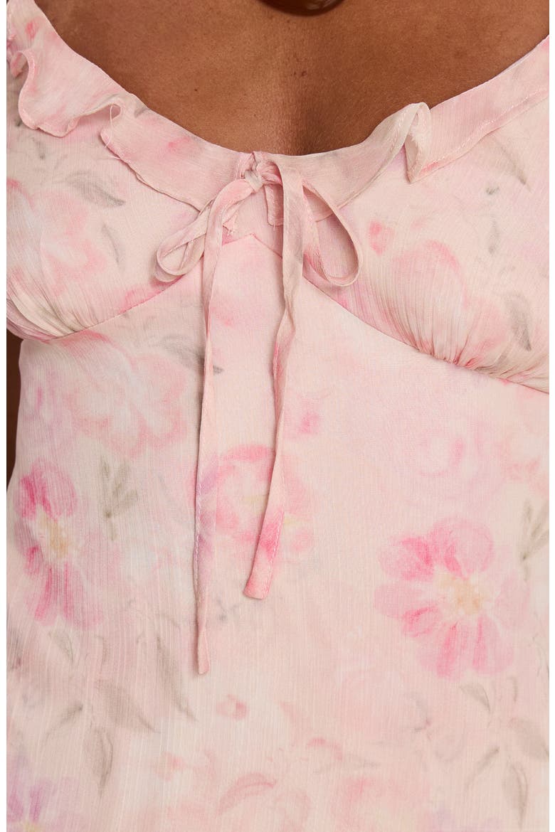 Dewdrops Floral Print Sleeveless Chiffon Minidress, Alternate, color, PINK FLORAL