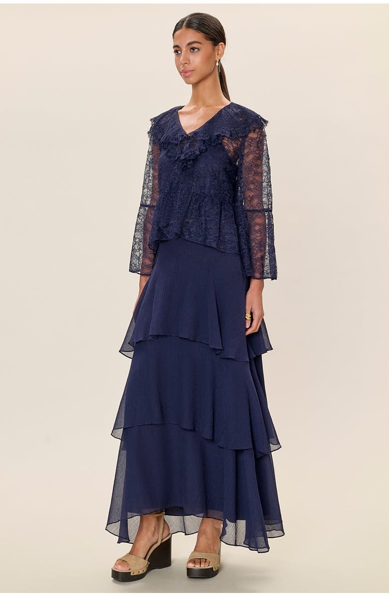 Rebecca Taylor Skye Lace Top, Alternate, color, Maritime Blue