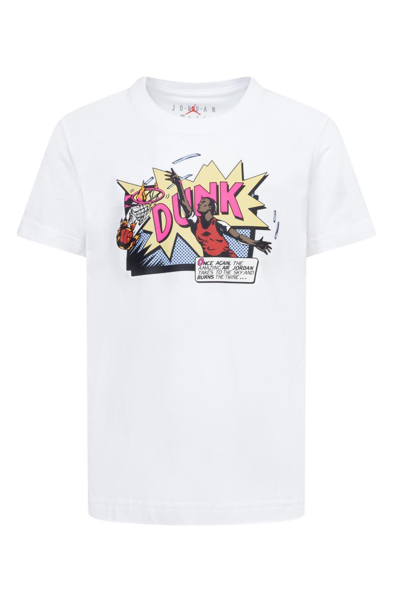 Jordan Kids' Jordan Comic Dunk Graphic T-Shirt, Main, color, White