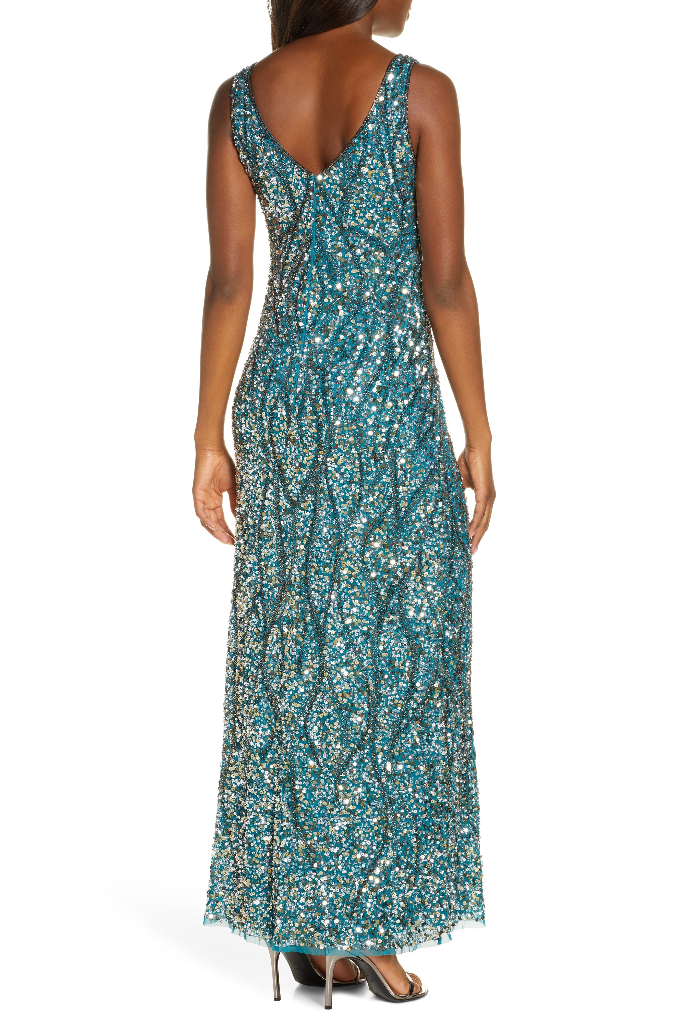 Pisarro Nights Sequin & Bead Sleeveless Gown (Women) | Nordstromrack