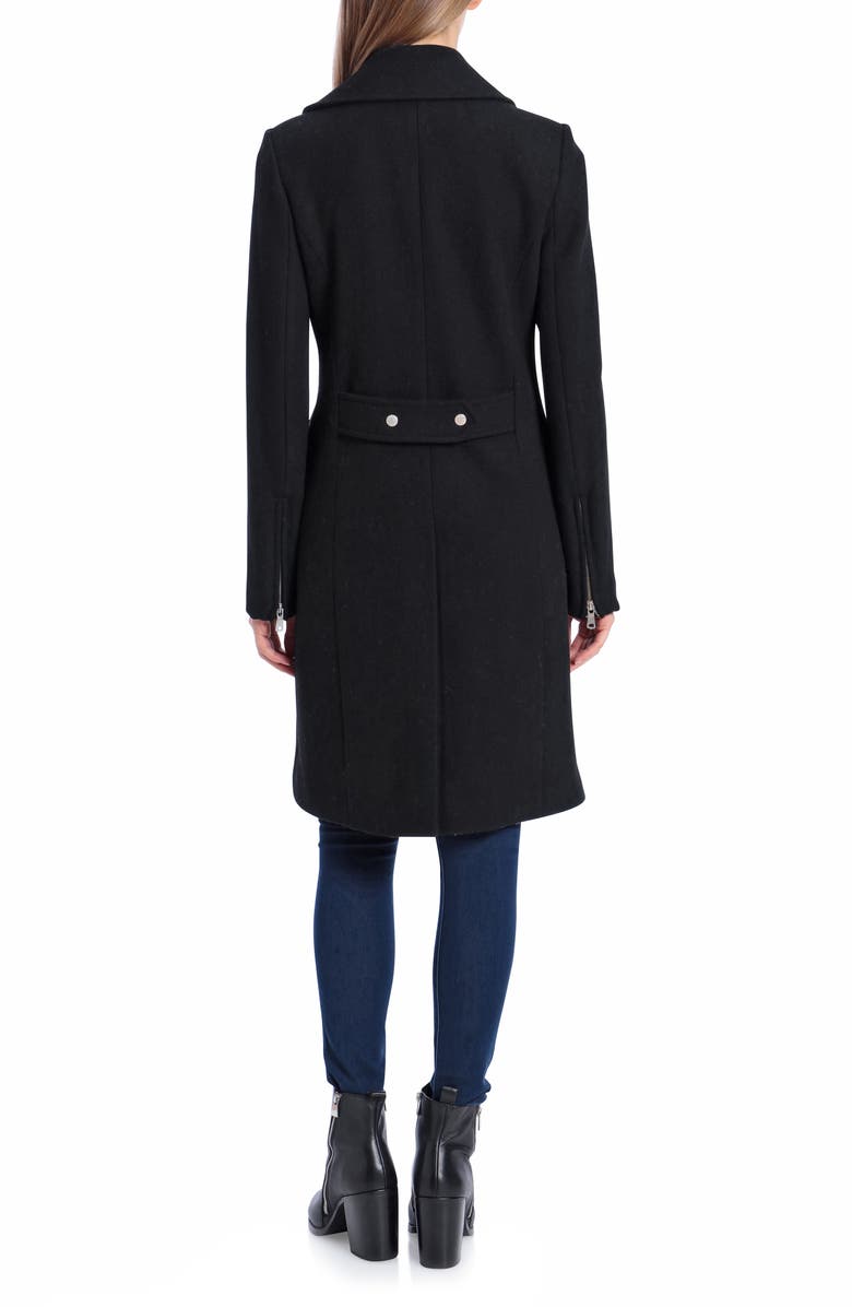 Avec Les Filles Moto Detail Wool Blend Twill Coat, Alternate, color,