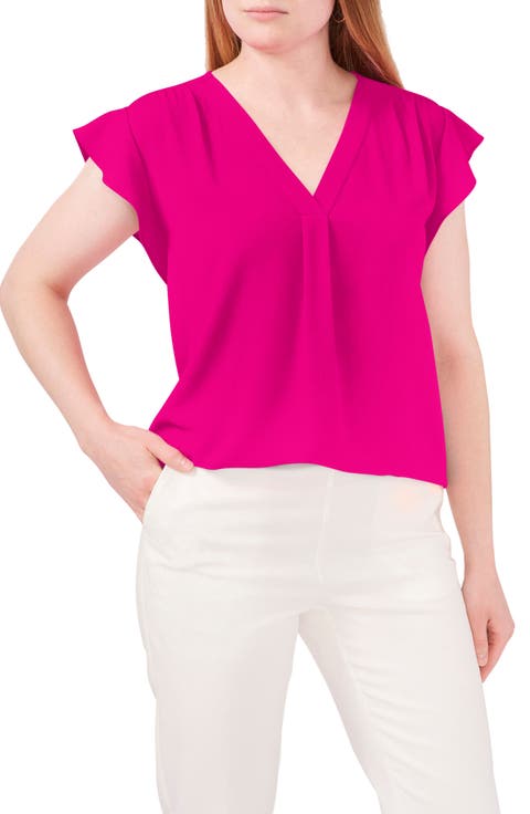 Print Flutter Sleeve Blouse