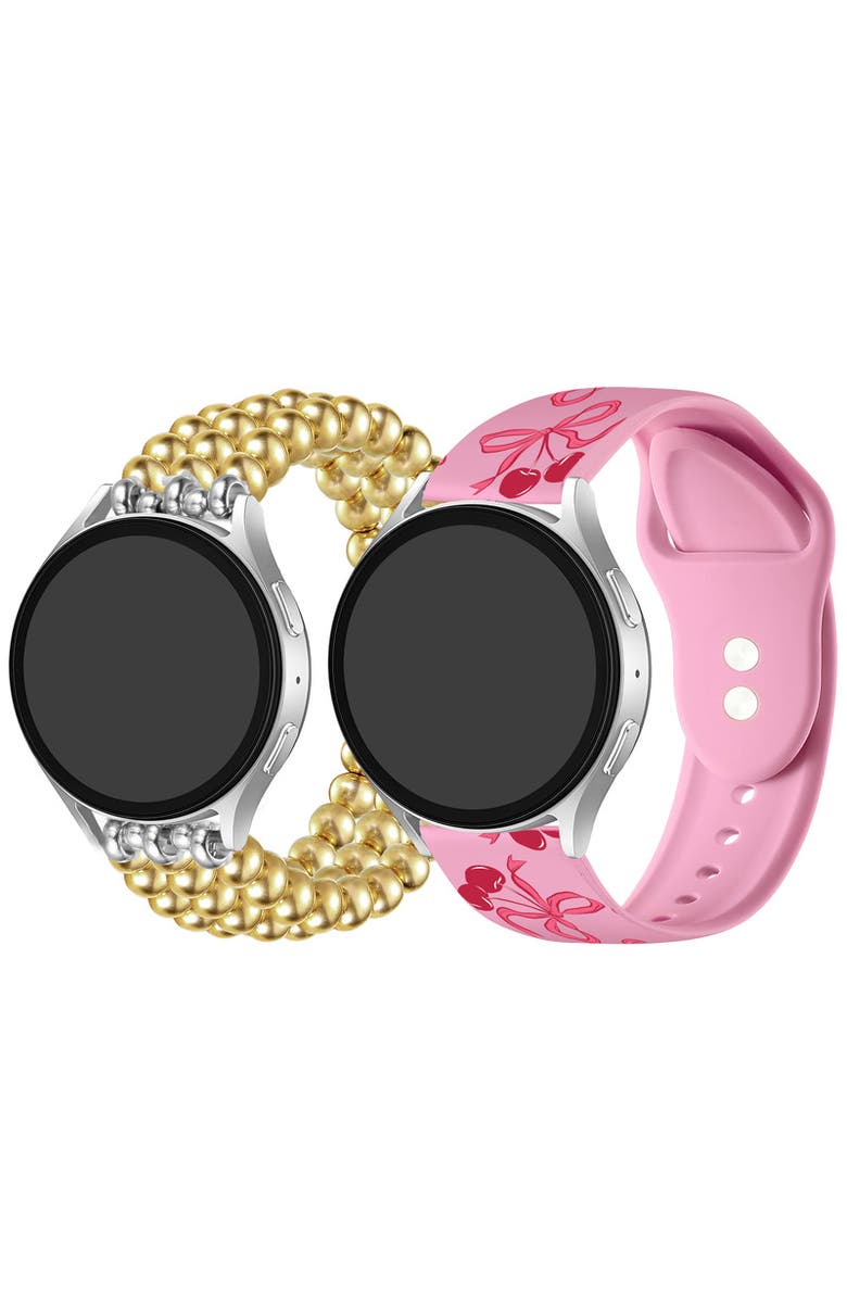 Posh Tech Nova and Cherry Silicone Bands For Apple Watch and Smartwatch, Alternate, color, Multicolor