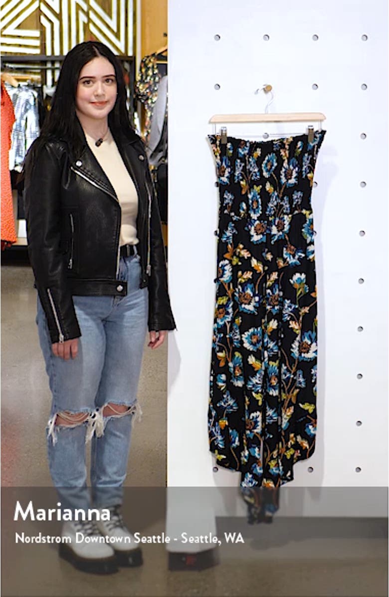 Smocked Strapless Jumpsuit, sales video thumbnail