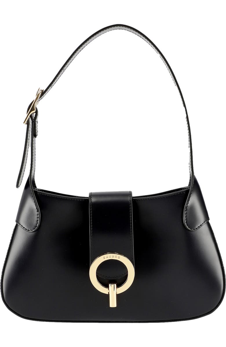 SANDRO Sweet Janet Leather Shoulder Bag, Main, color,
