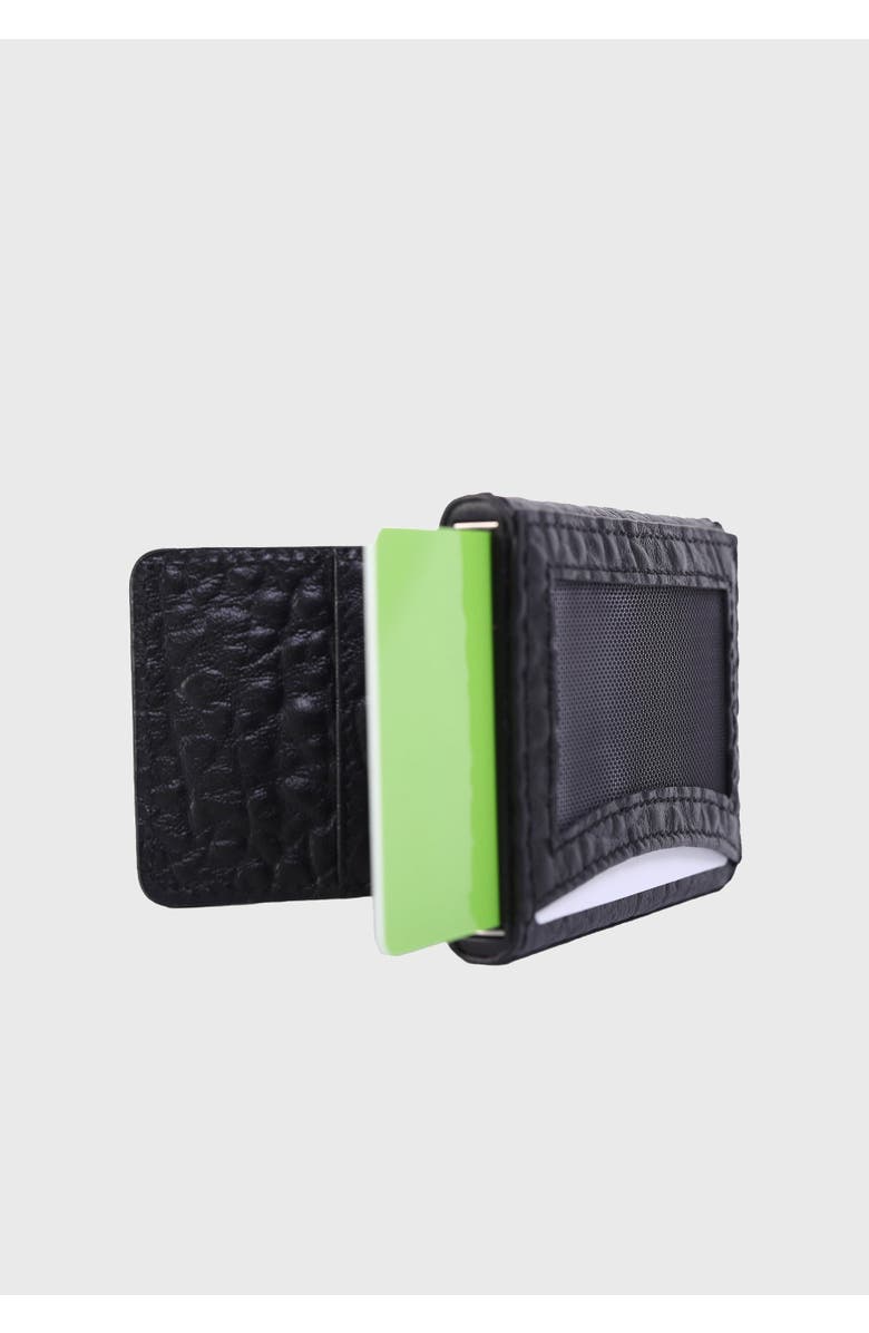 Furniq UK Genuine Leather Elephant Pattern Card Holder, Alternate, color, Black