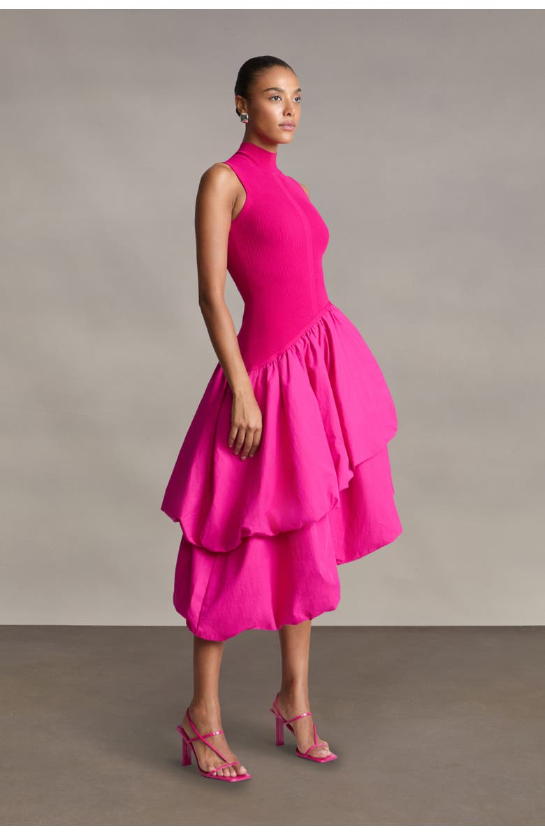 AMUR Eleonora Combo Tiered Dress, Alternate, color, Berry Blush