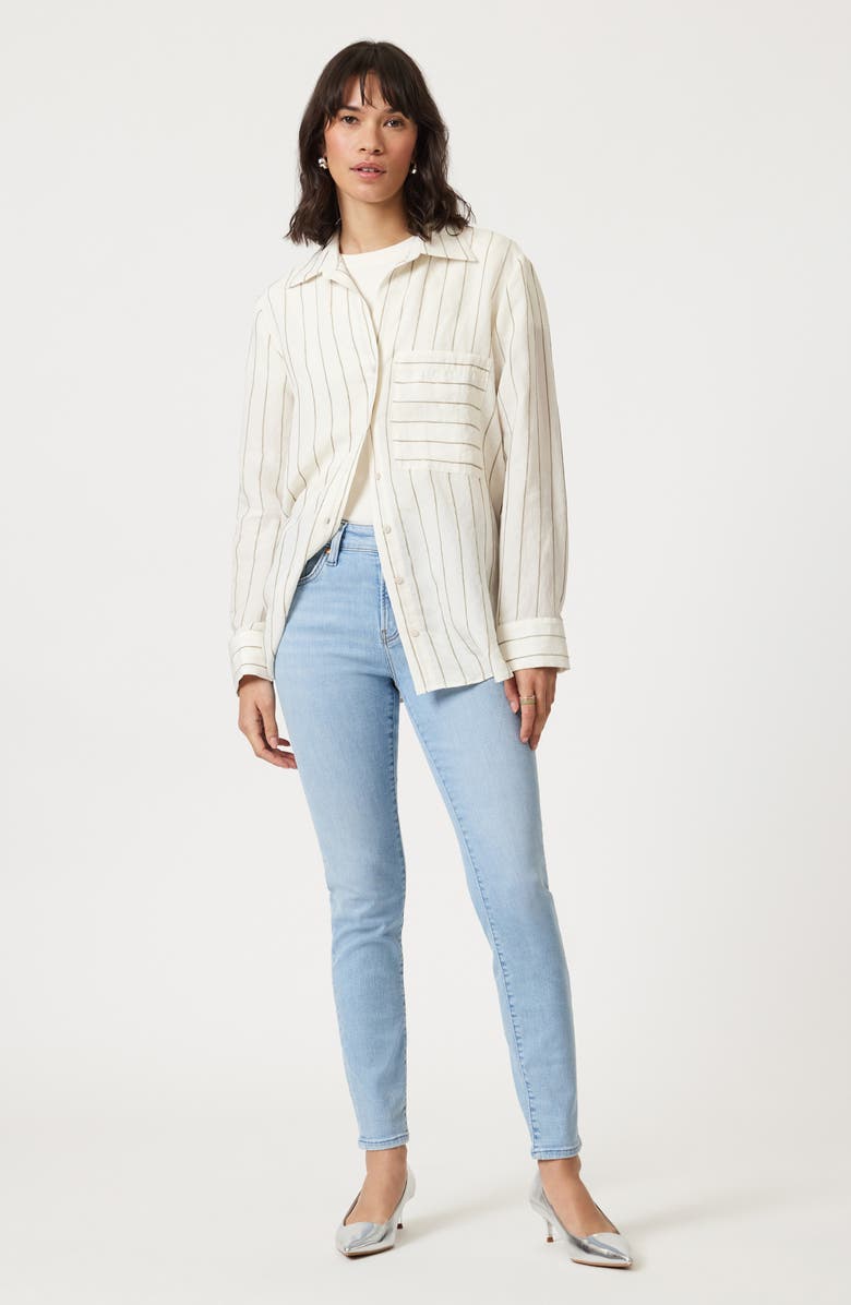 Mavi Jeans Tess High Waist Ankle Skinny Jeans, Alternate, color, Light Blue Flex Blue