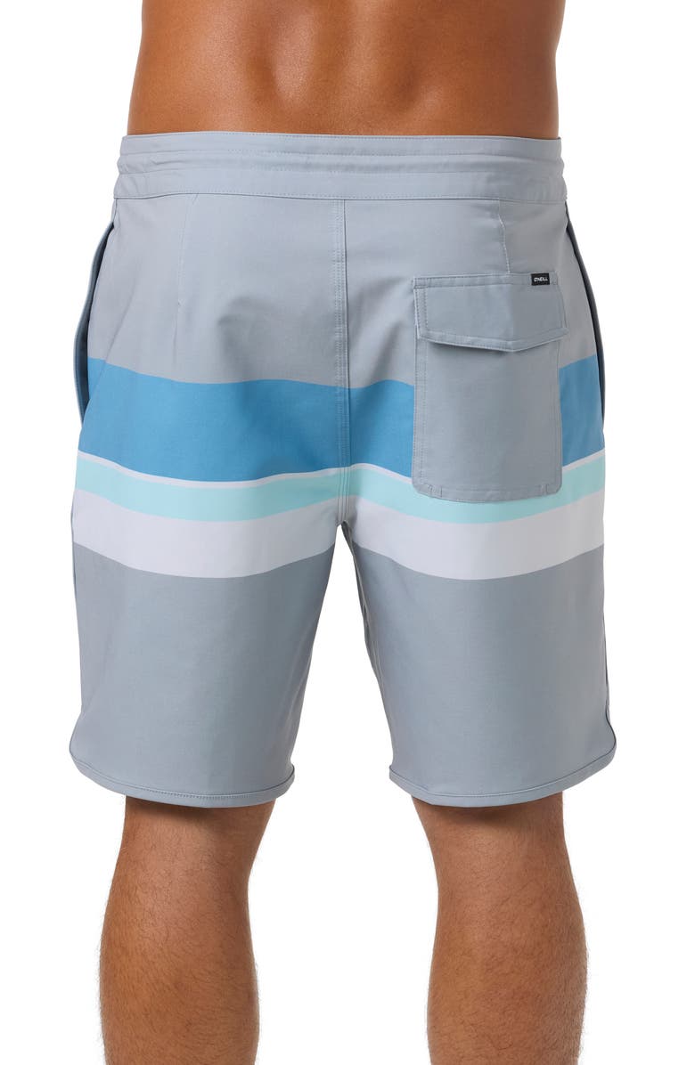 O'Neill Cruzer Stripe Scallop Swim Trunks, Alternate, color, Light Grey 2