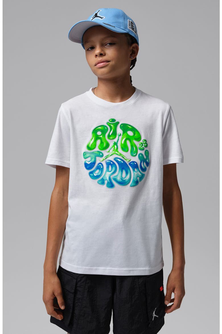 Kids' Splash Jordan Graphic Cotton Blend T-Shirt, Alternate, color, WHITE