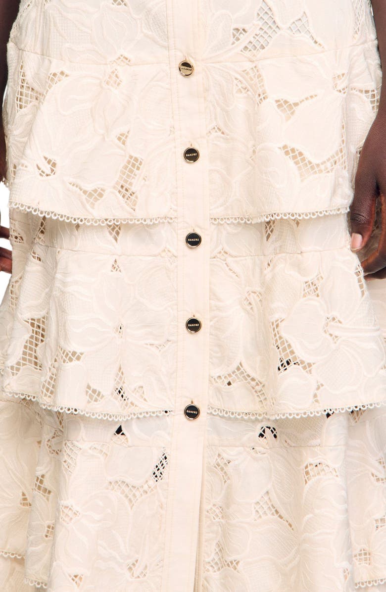 SANDRO Long frilled skirt, Alternate, color,