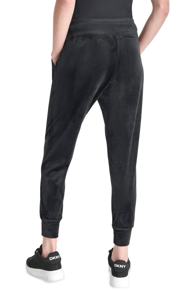 DKNY Platinum Velour Slim Fit Joggers, Alternate, color,