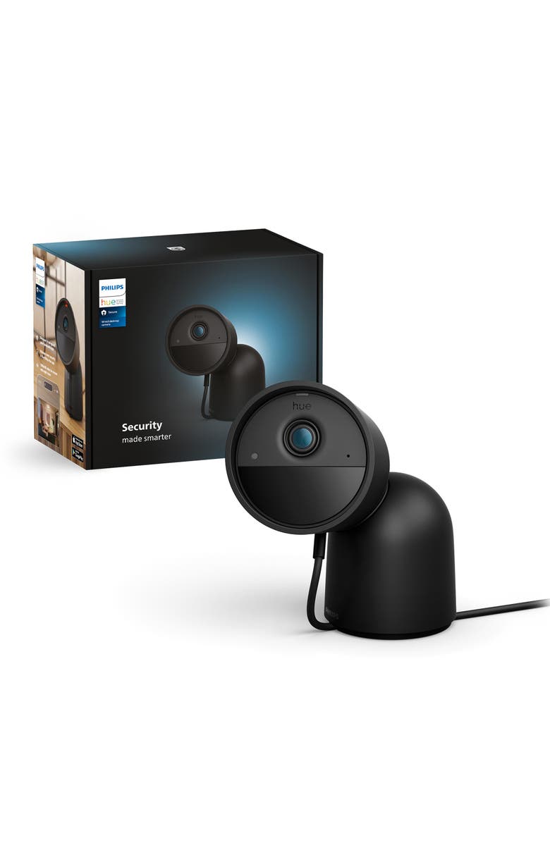 Philips Hue Secure Wired Security Camera with Desktop Stand, Main, color, Black
