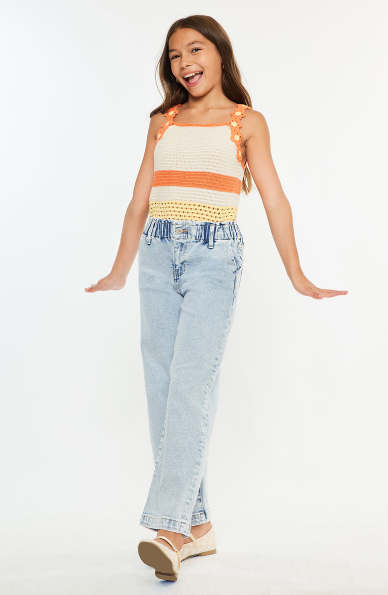 KanCan Rubi High Rise Wide Leg Kids Jeans, Alternate, color, Light Wash